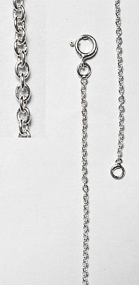 40cm Sterling Silver Round Link Chain