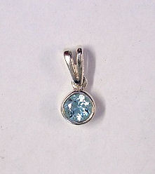 Blue Topaz Round Pendant