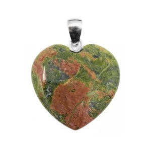 Unakite Heart Pendant