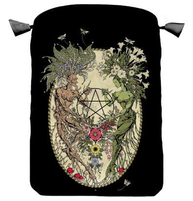 Magickal Botanical Satin Tarot Bag