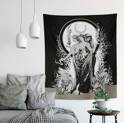 Moon Goddess Hekate Tapestry