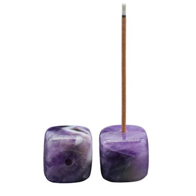 Crystal Incense Holder in AMETHYST - Click Image to Close