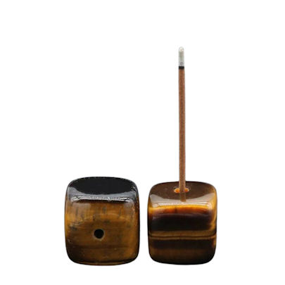 Crystal Incense Holder in TIGER EYE